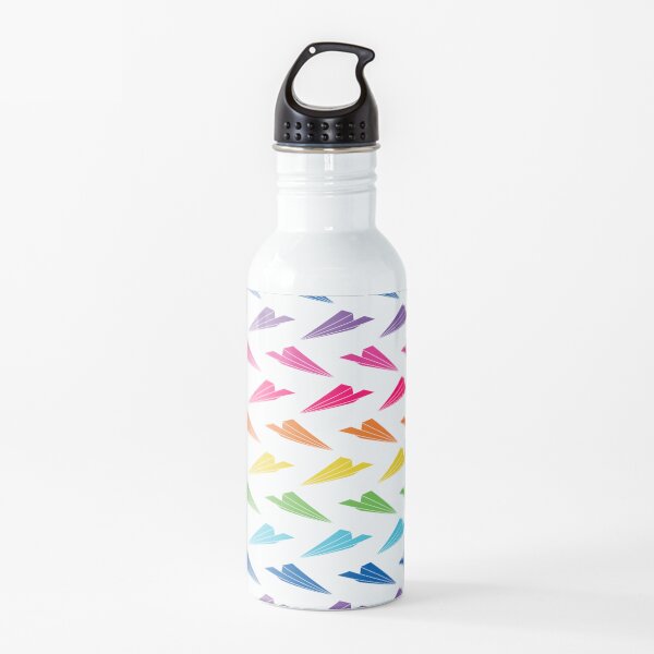 Rainbow Paper Airplanes Water Bottle
