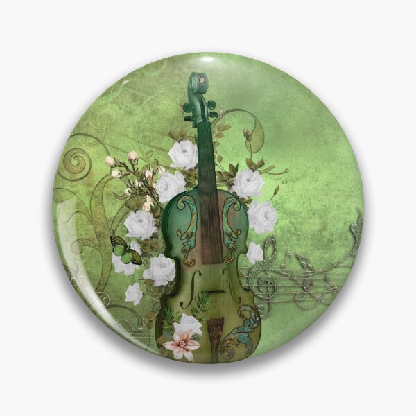 Item preview, Wonderful elegant violin with flowers, clef and key notes designed and sold by nicky2342.