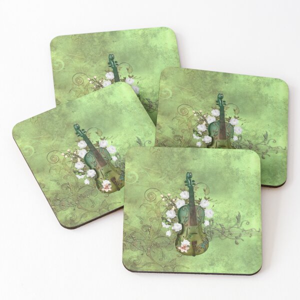 Item preview, Wonderful elegant violin with flowers, clef and key notes designed and sold by nicky2342.