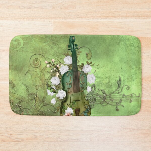 Item preview, Wonderful elegant violin with flowers, clef and key notes designed and sold by nicky2342.