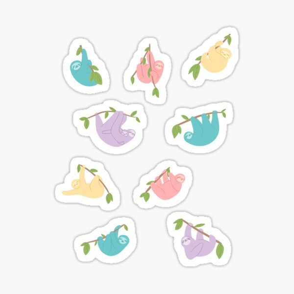 Sloth Sticker Pack Pastel Sticker