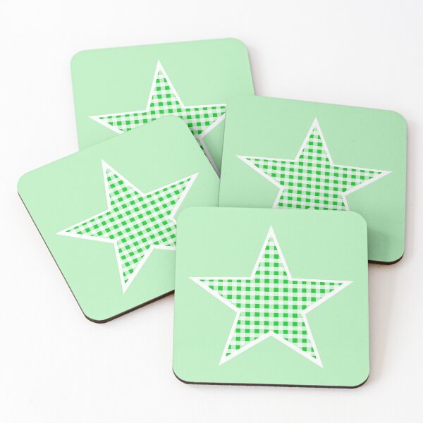 Item preview, Green and White Gingham Star designed and sold by Bumblefuzzies.