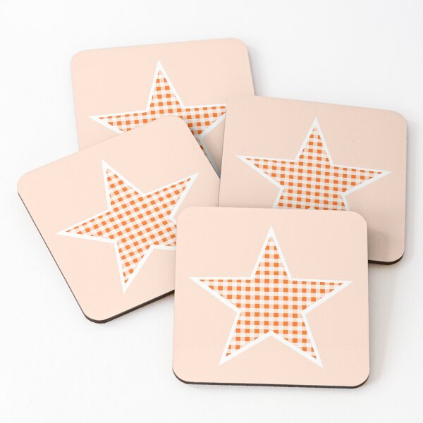 Item preview, Orange and White Gingham Star designed and sold by Bumblefuzzies.