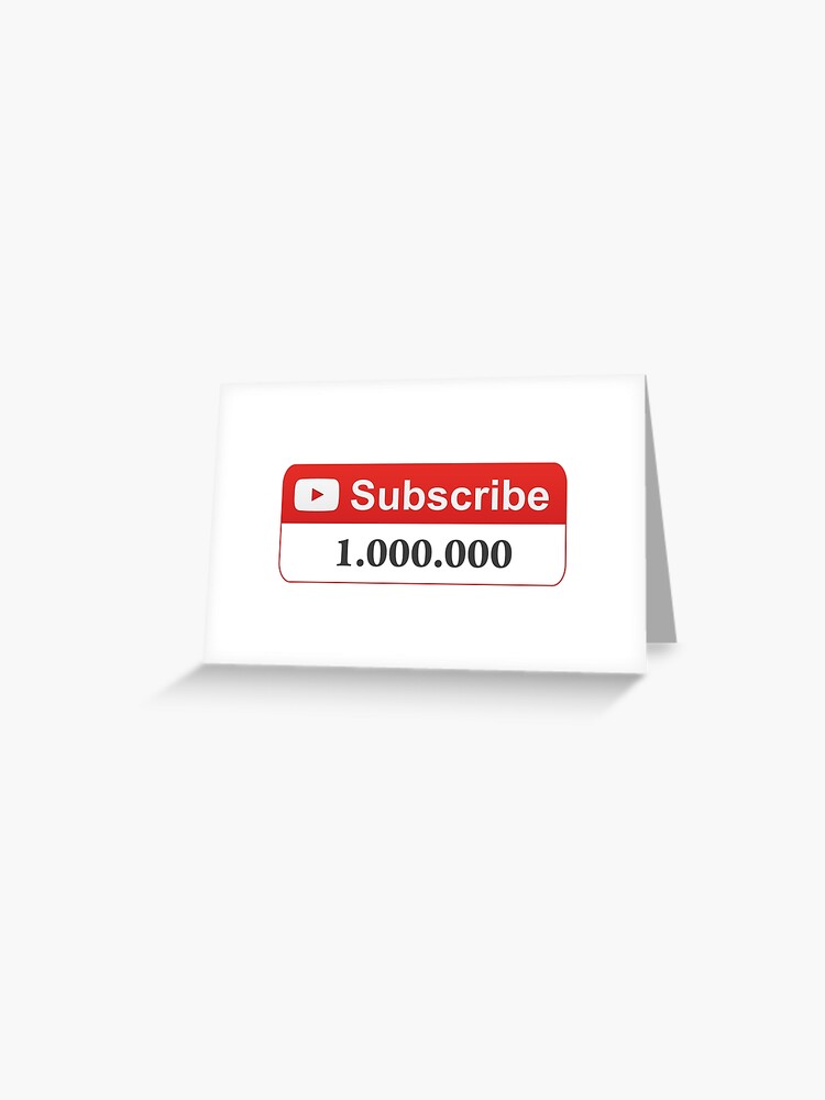 Youtube 1 Million Subscribers Greeting Card By Skpixel Redbubble