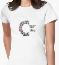 C64 Characters clear bg Women's Fitted T-Shirt