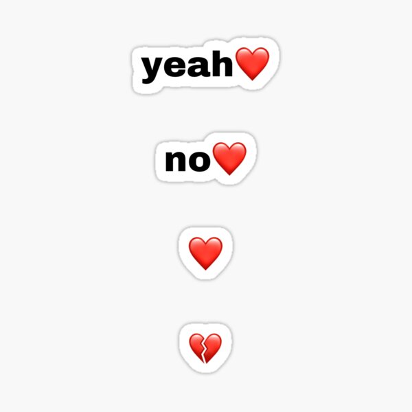 sí ❤️, no ❤️ Pegatina