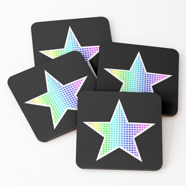 Item preview, Rainbow and White Gingham Star designed and sold by Bumblefuzzies.