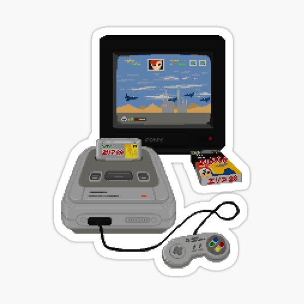 Super Famicom / Super Nintendo / SNES Retro Gaming - Original Pixel Art Sticker