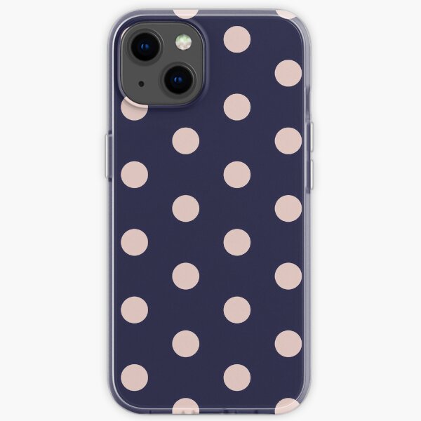 Navy and Pink Polka Dots iPhone Soft Case