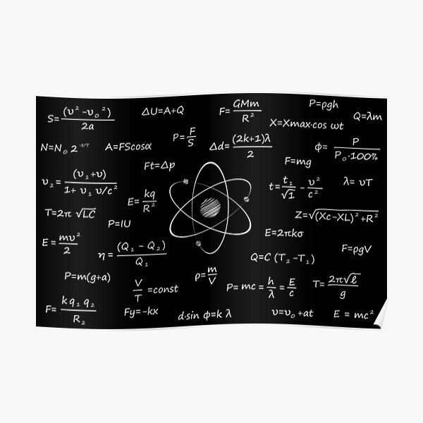 "Amazing Physics Formulas" Poster by renju1902 Redbubble