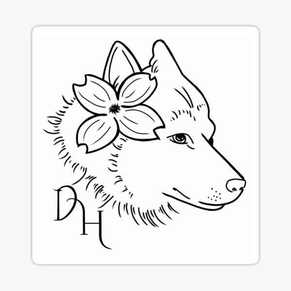 Dogwood House logo - white Sticker