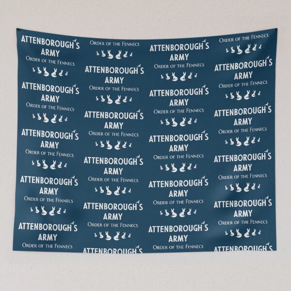 Item preview, Attenborough's Army: Order of the Fennecs - White on Storm Blue designed and sold by ImperfectLife.
