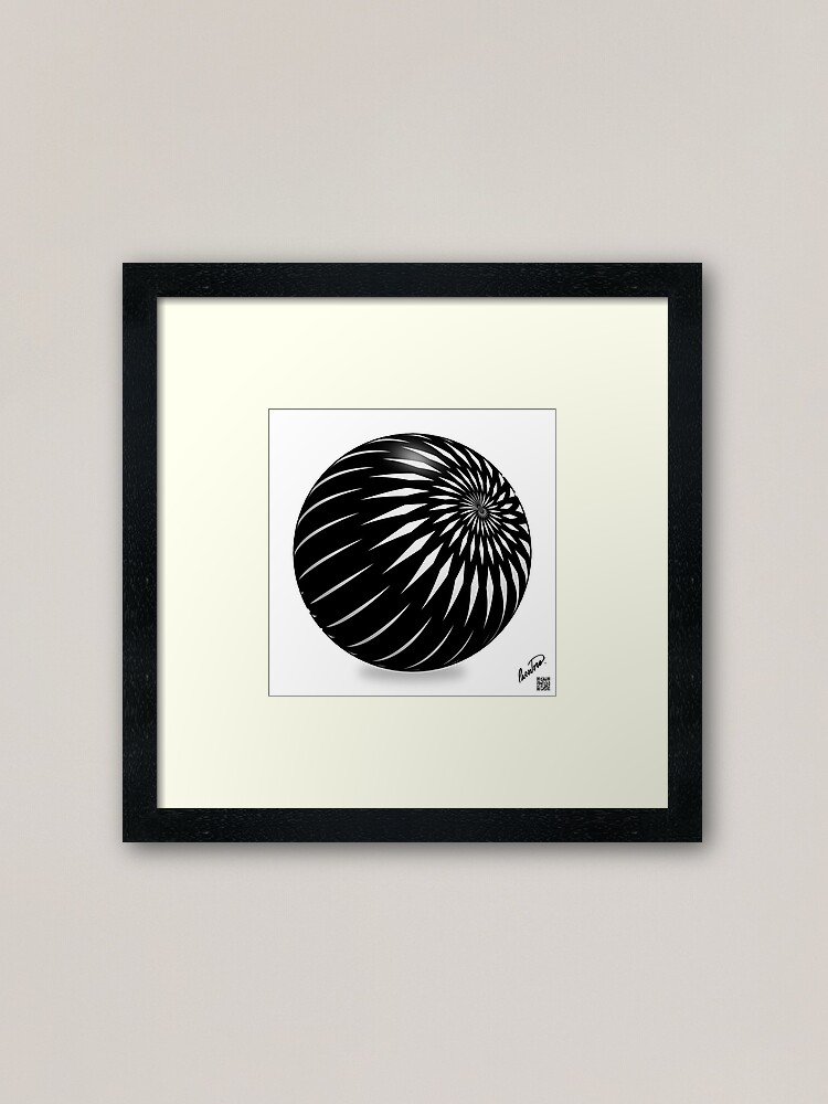 Thumbnail 2 of 7, Framed Art Print, AR Black Sphere designed and sold by parratoro.