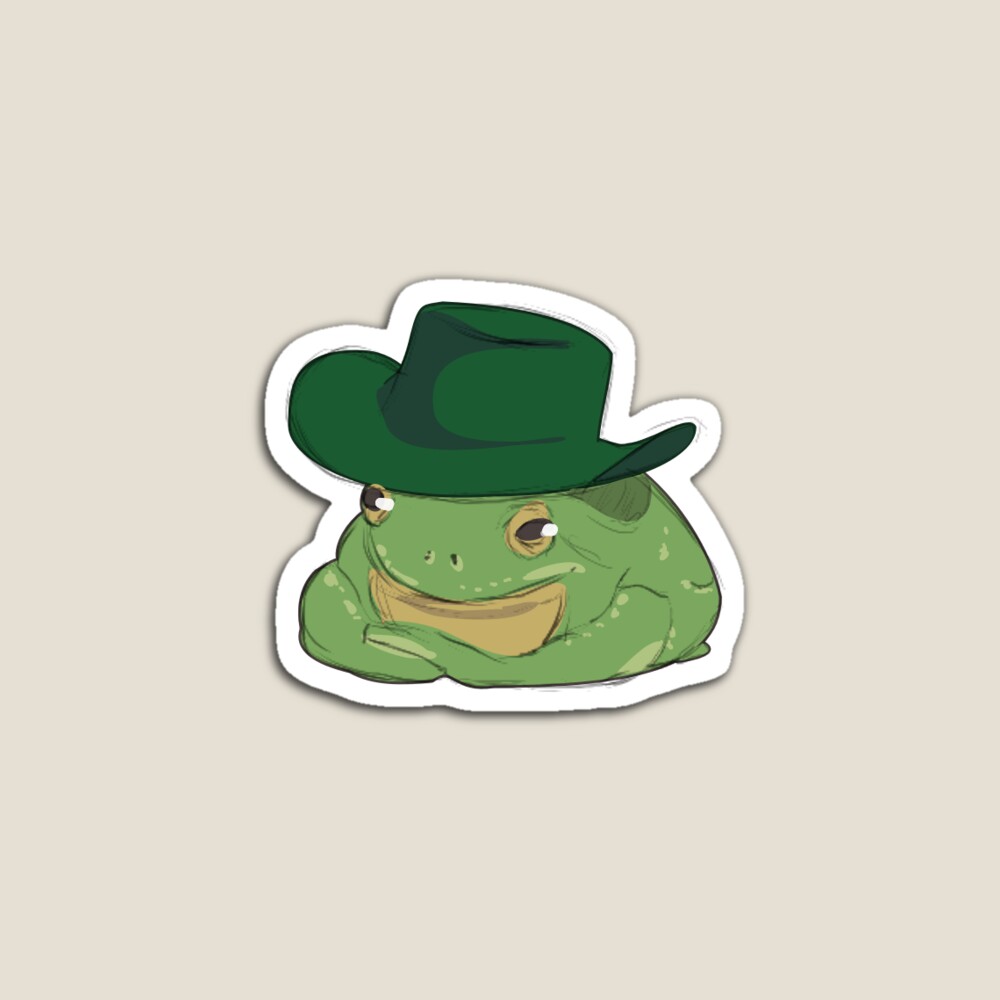 Frog with Green Cowboy hat Sticker for Sale by jsola