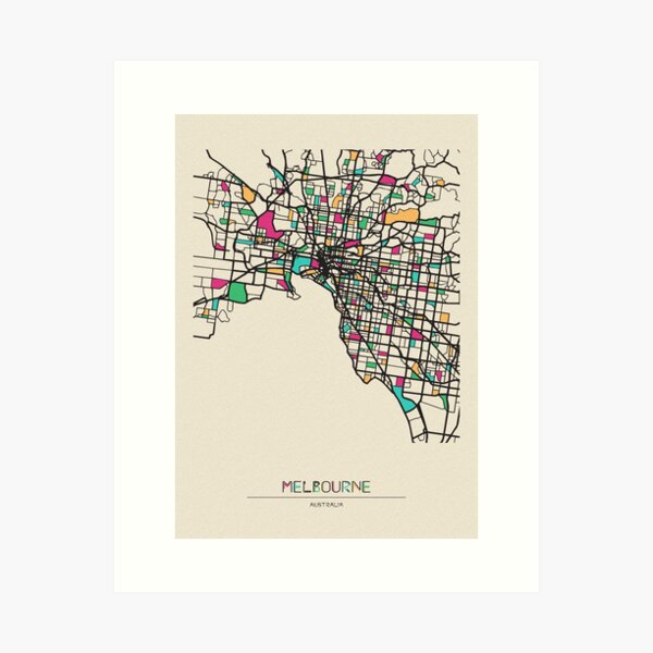 Item preview, Melbourne, Australia Street Map designed and sold by A Deniz Akerman.