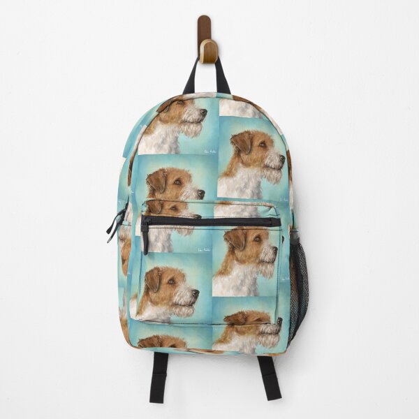 Item preview, Painting of a Parson Russell Terrier on a Turquoise Background designed and sold by ibadishi.