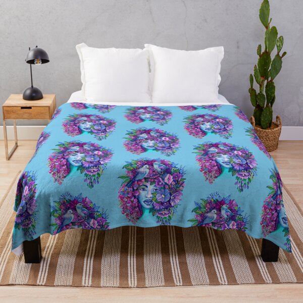Item preview, Face with flowers and birds designed and sold by varelagraphics.