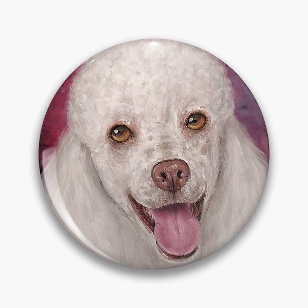 Item preview, Painting of a White Mini Poodle Smiling designed and sold by ibadishi.