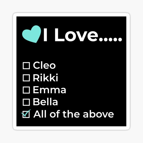 Cleo, Rikki, Emma, Bella Sticker