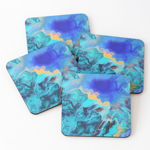 Item preview, Blue, Teal and Gold Dutch Pour designed and sold by crystalorrainee.