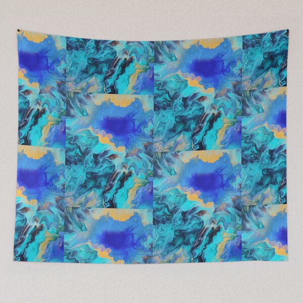 Item preview, Blue, Teal and Gold Dutch Pour designed and sold by crystalorrainee.