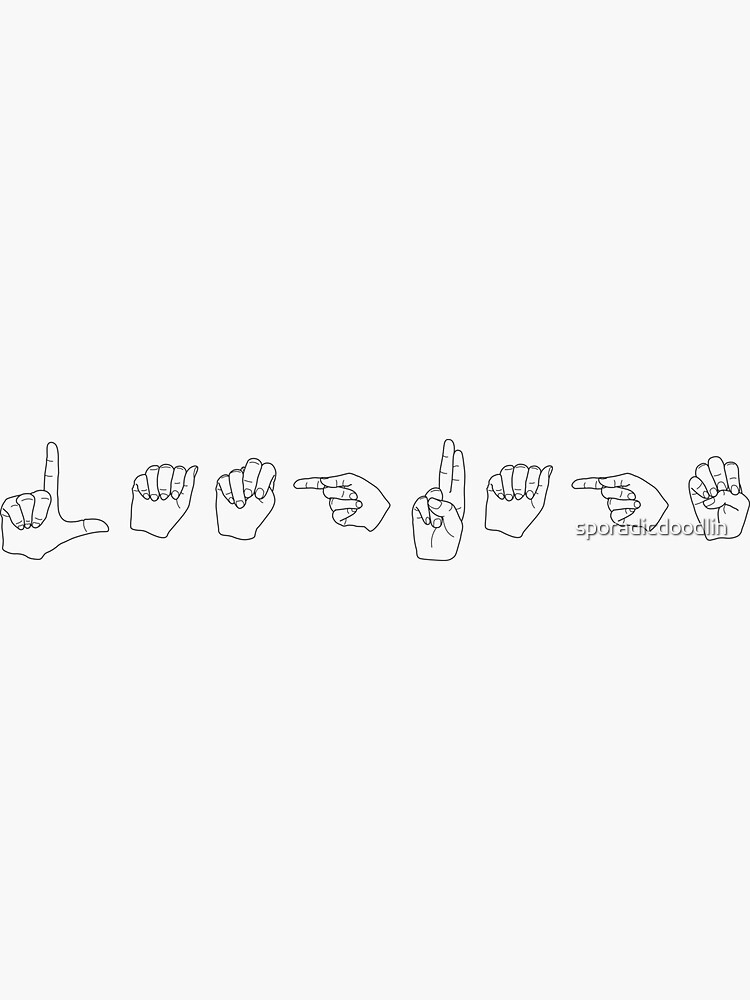 "Language in Sign Language, Linework" Sticker for Sale by sporadicdoodlin Redbubble