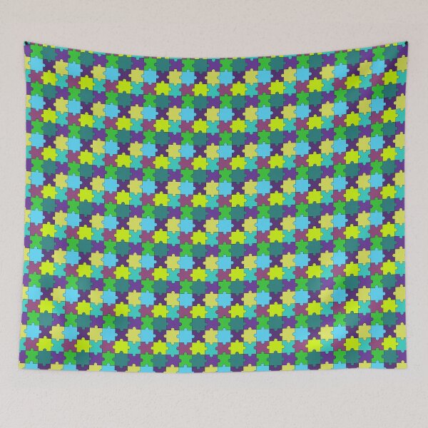 Item preview, Nu Purple, Turquoise and Lime Jigsaw pattern designed and sold by ianablakeman.