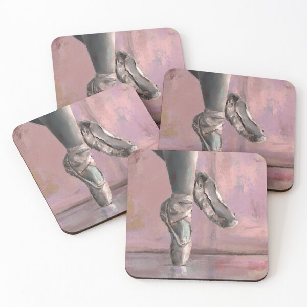 Item preview, Ballet Shoes Painting in Pink Salmon Background designed and sold by ibadishi.