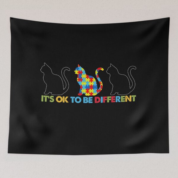 Item preview, It's Ok To Be A Little Different Shirt Autism Awareness Cat black designed and sold by nangam257.