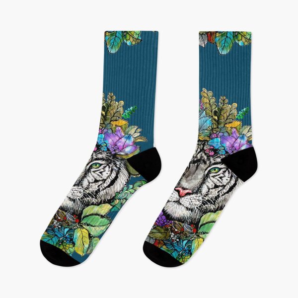 Item preview, White tiger and foliage designed and sold by varelagraphics.