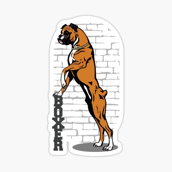 Standing Boxer Dog Sticker