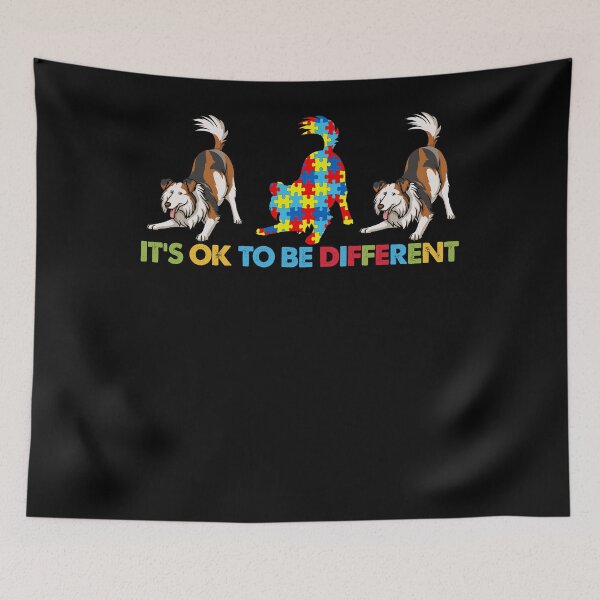 Item preview, It's Ok To Be A Little Different Shirt Autism Awareness Collie designed and sold by nangam257.