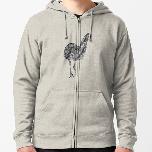 Shyly the Emu Zipped Hoodie