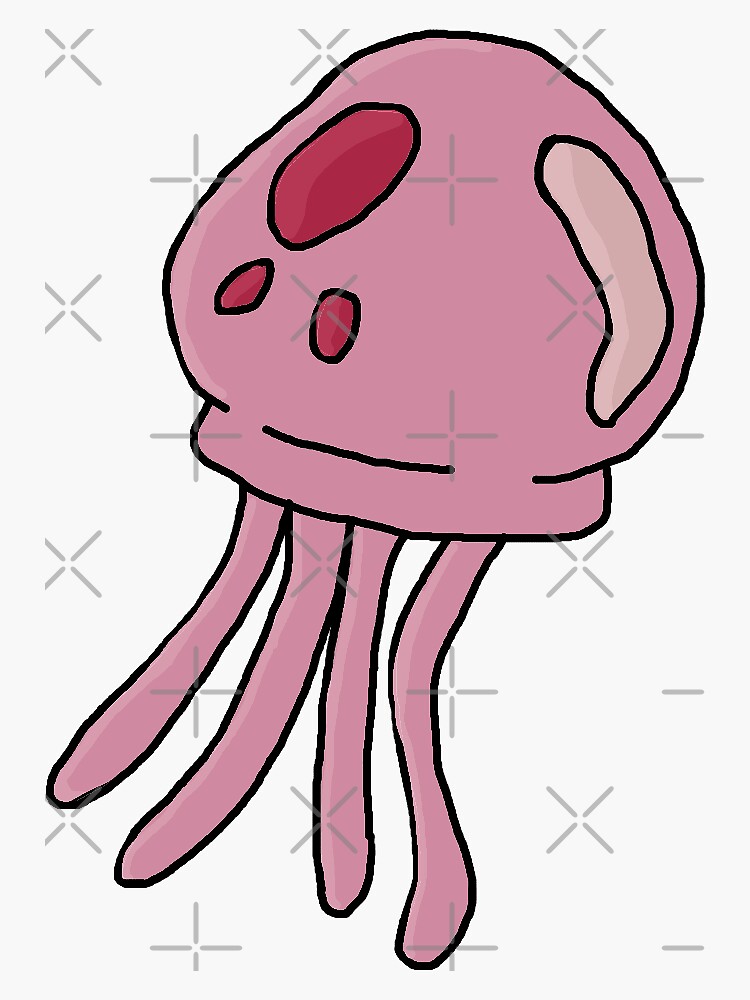 Spongebob Jellyfish Sticker Sticker for Sale by barbz2020