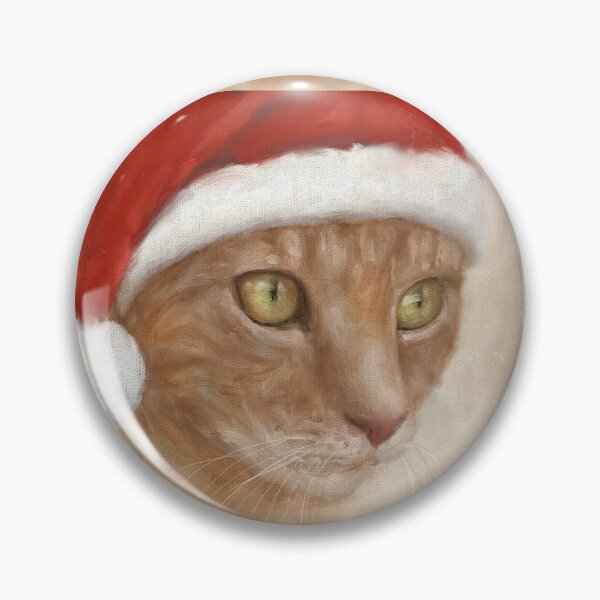 Artikelvorschau, Anstrich einer Ingwer-Katze mit Weihnachtshut entworfen und verkauft von ibadishi.