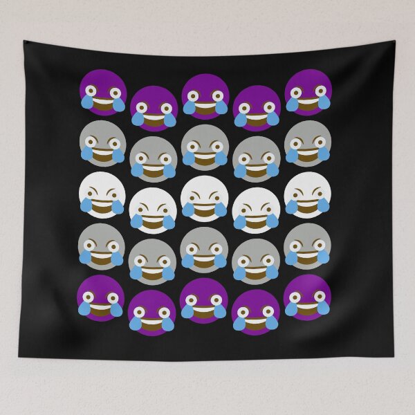 Artikelvorschau, Open-eyed Laugh Cry Emoji Flag (Gray Asexual) entworfen und verkauft von Kiloueka.