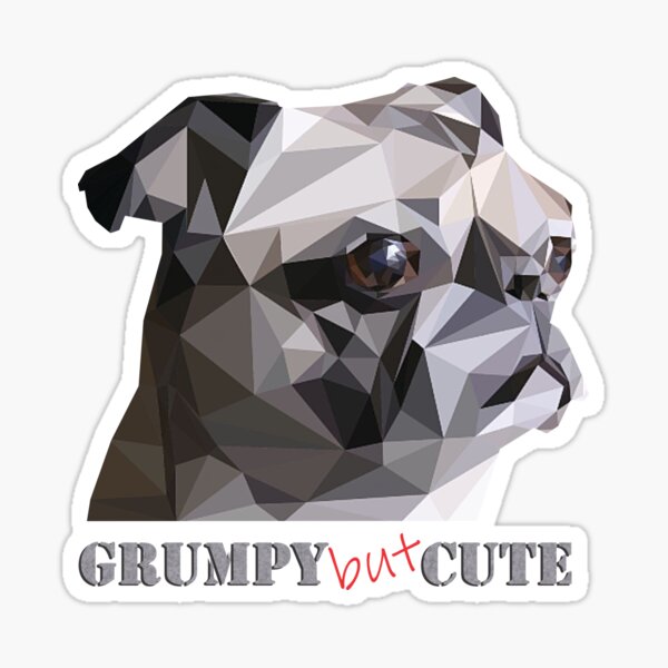 Grumpy pug Sticker