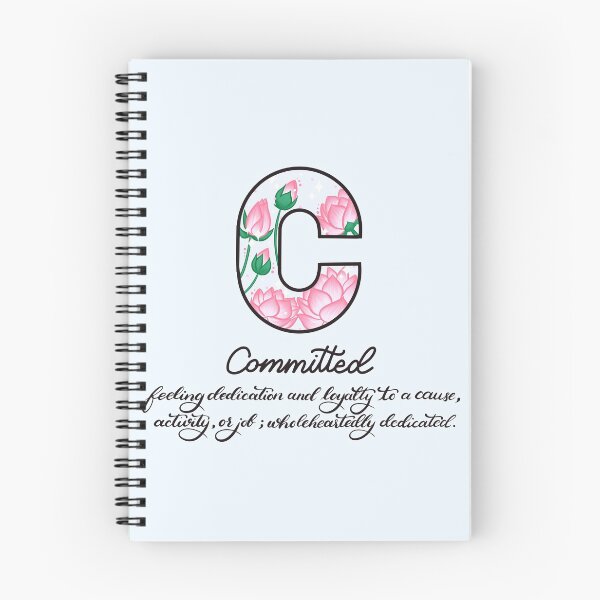 Item preview, C for Committed Initial with Definition and Lotus flowers designed and sold by Winvalerie.