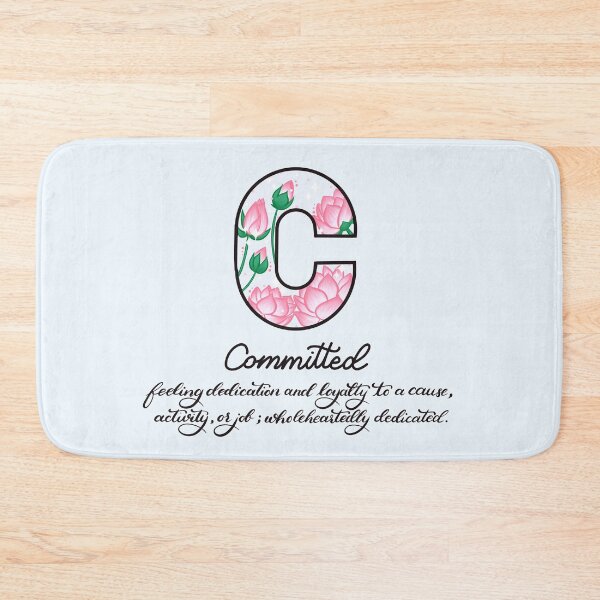 Item preview, C for Committed Initial with Definition and Lotus flowers designed and sold by Winvalerie.