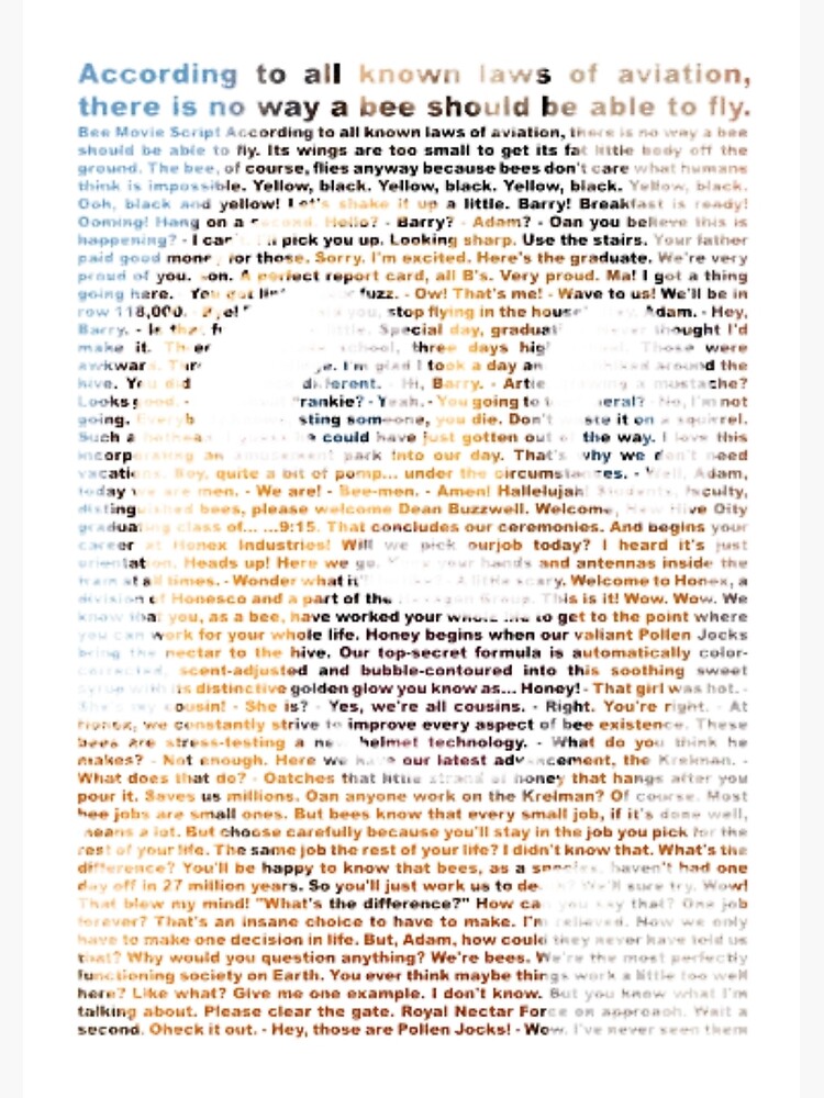 whole bee movie script whole bee movie script