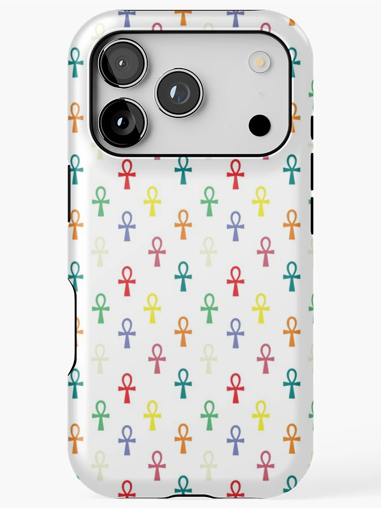 Thumbnail 1 of 4, iPhone Case, Colorful Ankh Pattern designed and sold by LightInTheDark.