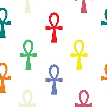 Artwork thumbnail, Colorful Ankh Pattern by LightInTheDark