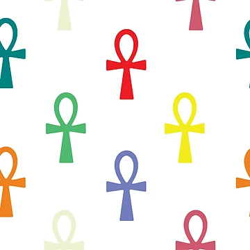 Artwork thumbnail, Colorful Ankh Pattern by LightInTheDark