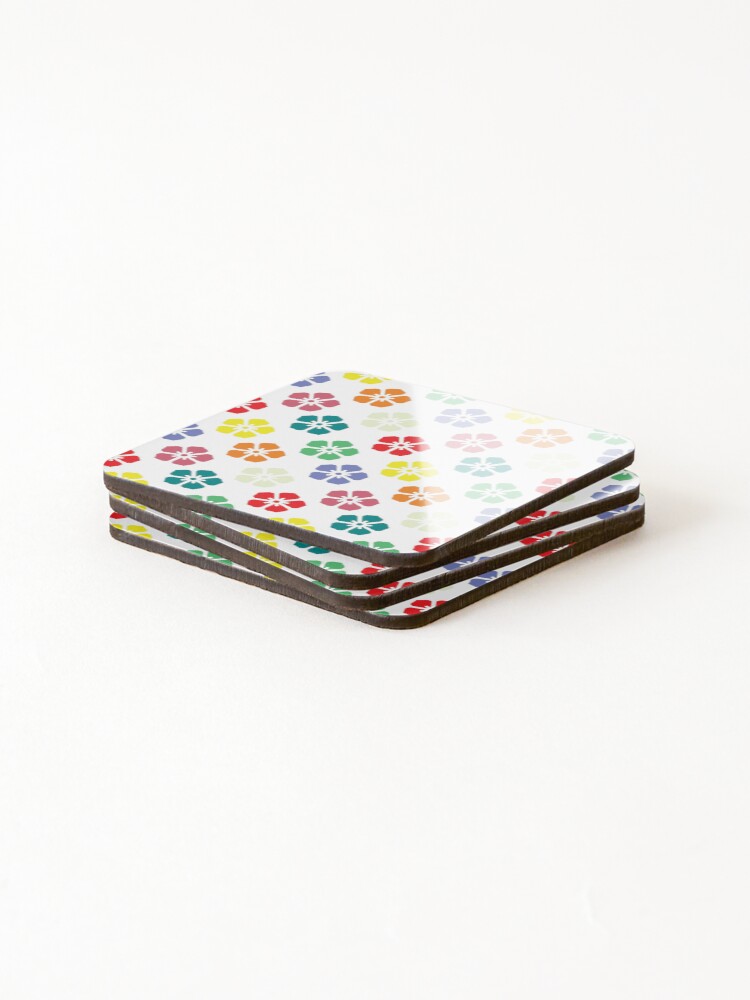 Thumbnail 4 of 5, Coasters (Set of 4), Colorful Flower Pattern designed and sold by LightInTheDark.