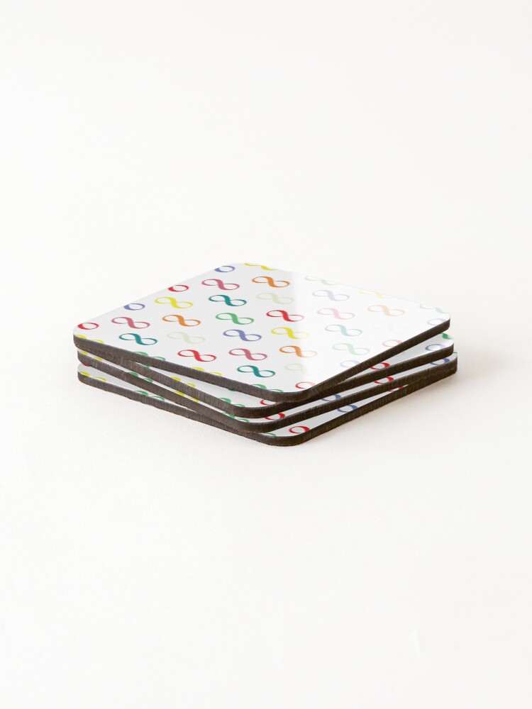 Thumbnail 4 of 5, Coasters (Set of 4), Colorful Infinity Eternal Pattern designed and sold by LightInTheDark.