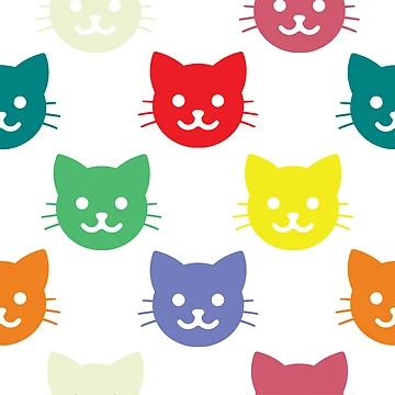 Artwork thumbnail, Colorful Kitty Cat Pattern by LightInTheDark