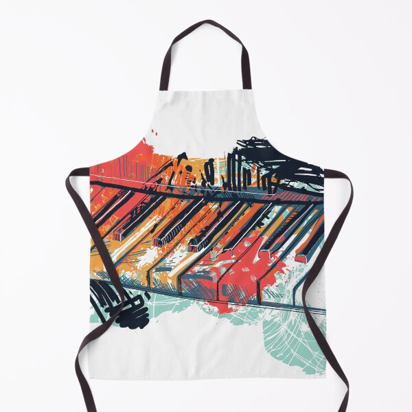 Item preview, Abstract piano keyboard in watercolor sketch style designed and sold by kateja.