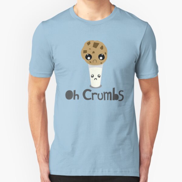 "Oh Crumbs" - Kawaii Cookie & Milk Slim Fit T-Shirt