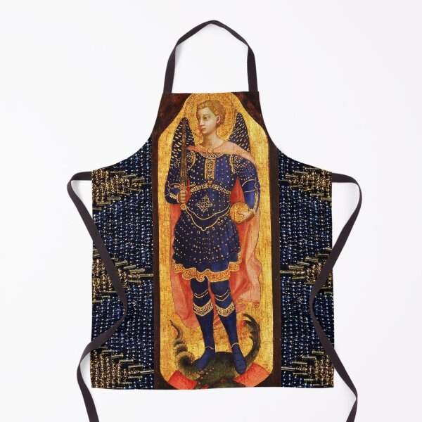 Item preview, ST.MICHAEL ARCHANGEL WITH DRAGON Gold Blue Red Hues designed and sold by BulganLumini.