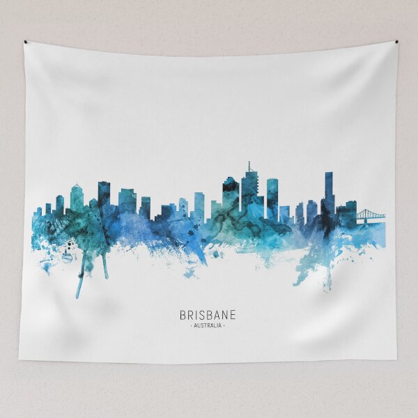 Aperçu de l'œuvre Brisbane Australia Skyline créée et vendue par ArtPrints.